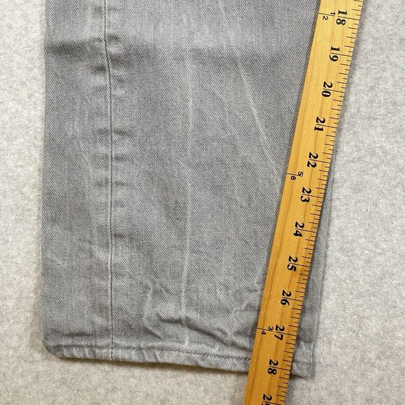 Levis 501 Jeans Mens 34x32 (30x28) Gray Button Fly Straight Stone Wash Rugged - Picture 12 of 15
